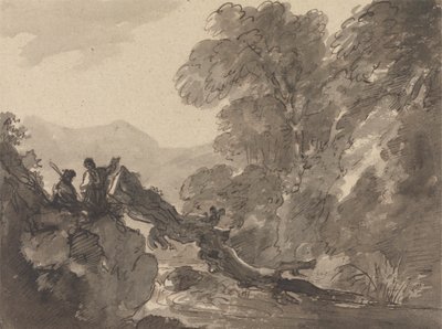 Romantisk Landskab af Sir George Howland Beaumont seventh Baronet