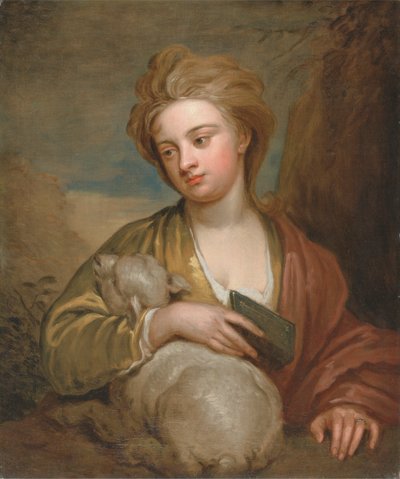 Portræt af en kvinde som St. Agnes, traditionelt identificeret som Catherine Voss af Sir Godfrey Kneller
