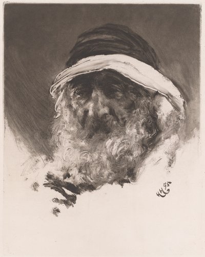 En arabers hoved af Sir Hubert von Herkomer