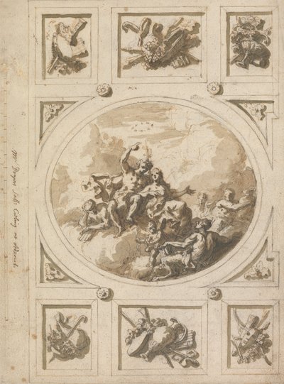 Design til et loft hos Addiscombe: Bacchus og Ariadne af Sir James Thornhill