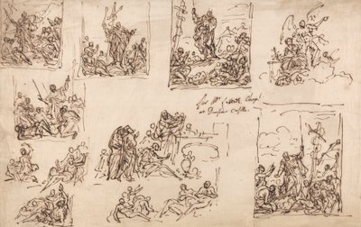 Moses and the Brazen Serpent - Design til kapellet på Dunster Castle af Sir James Thornhill