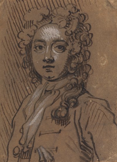 Portrætbuste af en mand i fuld længde paryk af Sir James Thornhill