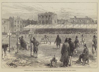 Cumberland og Westmorland Wrestling på Lillie-Bridge Grounds langfredag af Sir John Charles Robinson