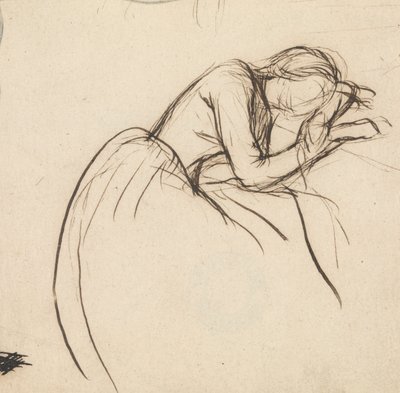 En kvinde bøjet i sorg af Sir John Everett Millais