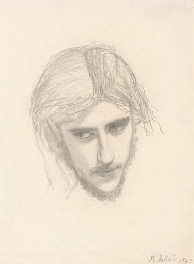 Studie for lederen af Ferdinand i "Ferdinand lokket af Ariel" af Sir John Everett Millais