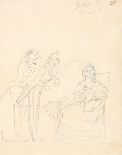 To herrer taler med en siddende dame af Sir John Everett Millais
