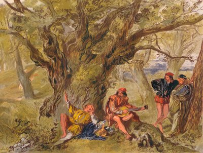 As You Like It: Act II, Scene V. Under the Greenwood Tree, sunget af Amiens, c1875 af Sir John Gilbert