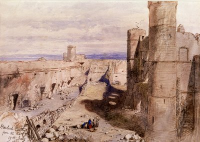 Harlech Castle fra voldene, Wales, 1850 af Sir John Gilbert
