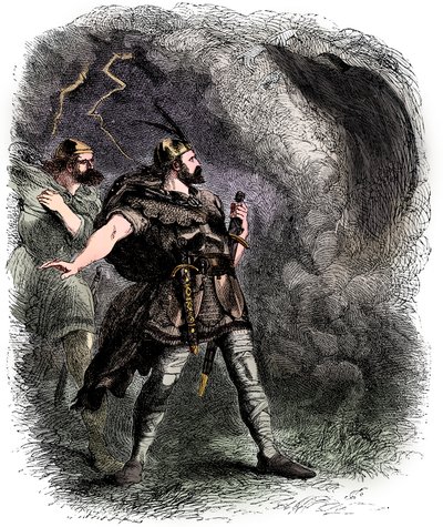 Macbeth og Banquo støder på de tre hekse, 1858 af Sir John Gilbert