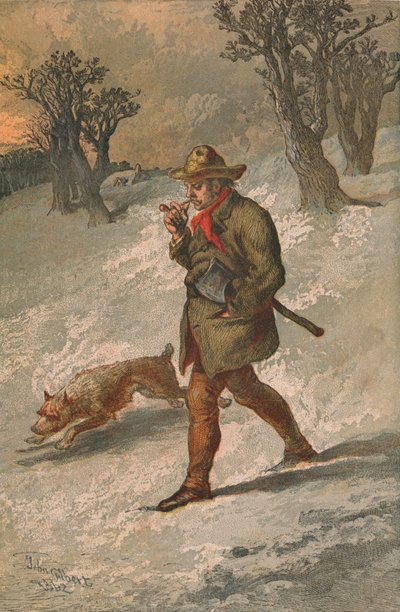 Skovmanden og hans hund, 1862. af Sir John Gilbert