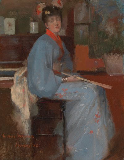 Kvinde i japansk kjole af Sir John Lavery