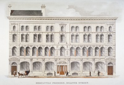Udsigt over merkantile lokaler, Billiter Street, City of London, 1875 af Sir Joseph Causton and Sons