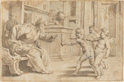 Putti tester en mands opfattelse af dybde af Sir Peter Paul Rubens