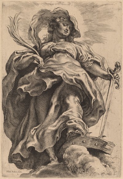 Saint Catherine i skyerne af Sir Peter Paul Rubens