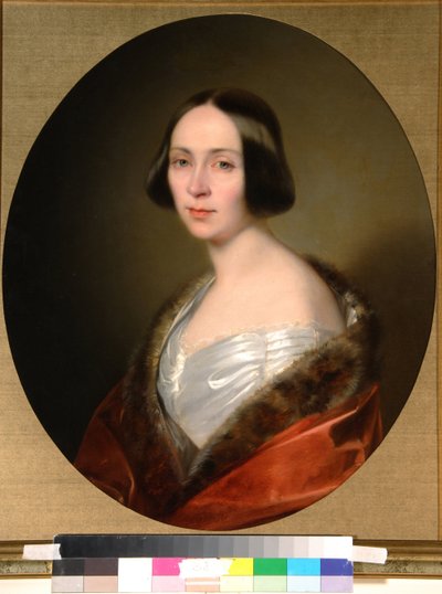 Portræt af grevinde Louise Trofimovna Golitsyna (1810-1887), født Baranova - Maleri af Sandor Kozina (1808-1873), olie på lærred (68x55 cm), tidligt 1840 - Portræt af grevinde Louise Trofimovna Golitsyna, Olie på lærred af Sandor, Begyndelsen af ​​1840