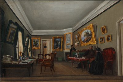 Studiet af forfatteren Alexander Sukhovo-Kobylin i Moskva, 1850