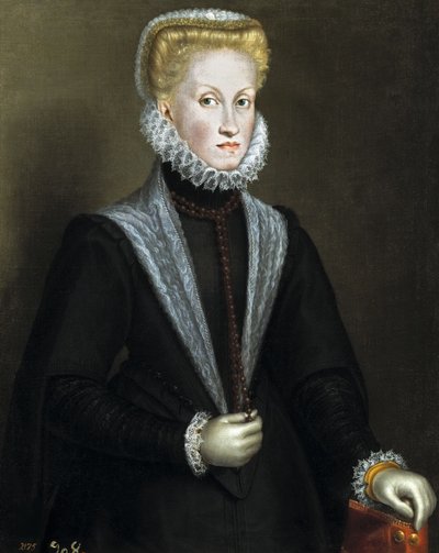 Portræt af Anna af Østrig 1549-1580, dronning af Spanien og Portugal, 1573. af Sofonisba Anguissola