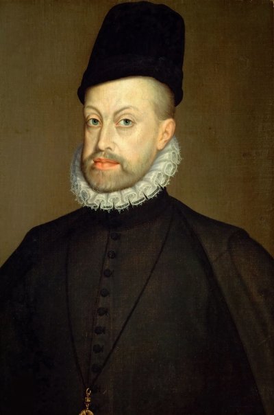 Portræt af Filip II 1527-1598, konge af Spanien og Portugal, 1568. af Sofonisba Anguissola