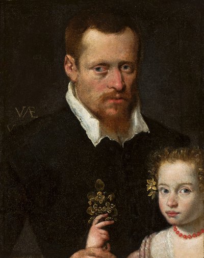 Portræt af en mand med sin datter af Sofonisba Anguissola