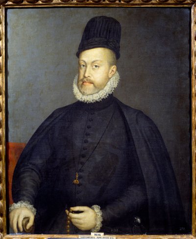 Portræt af kongen af Spanien Philip II (1527-1598) Maleri af Sofonisba Anguisciola eller Anguissiola (1540-1625) af Sofonisba Anguissola
