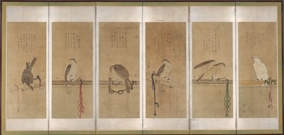 Tethered Hawks, før 1606. af Soga Chokuan