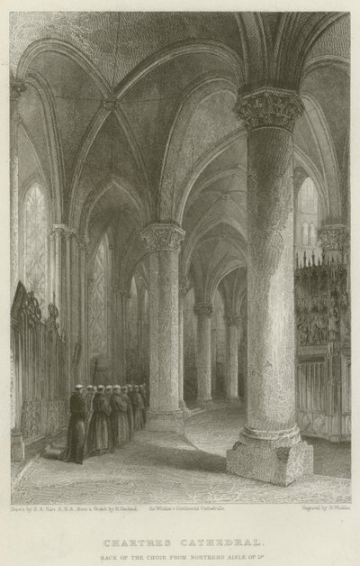 Chartres Cathedral, bagsiden af koret fra Northern Aisle of Do af Solomon Alexander Hart