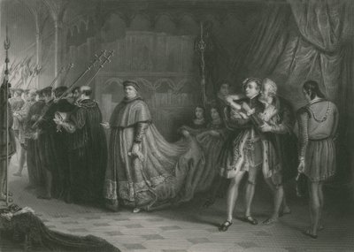 Striden om Wolsey og Buckingham, kong Henry VIII af Solomon Alexander Hart