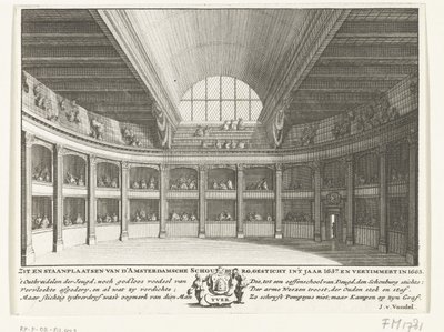 Jacob van Campens Teater set fra scenen, 1658 af Solomon Savery