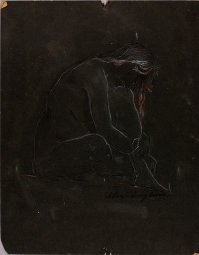 Siddende nøgen af Solon H. Borglum