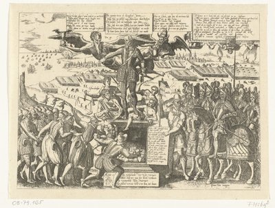 Gengivelse af tegneserien på statuen af ​​Alva, 1571 af Sons, and Stewart, G. Waterston