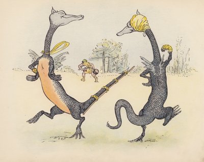 Illustration til Little Twin Dragons af S Rosamond Praeger (farvelitografi) af Sophia Rosamond Praeger