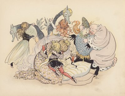 Illustration til Little Twin Dragons af S Rosamond Praeger (farvelitografi) af Sophia Rosamond Praeger
