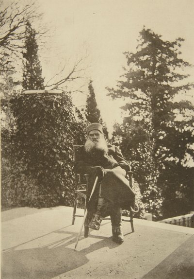 Den russiske forfatter Leo Tolstoy, Gaspra, Krim, Rusland, 1902. af Sophia Andreevna Tolstaya