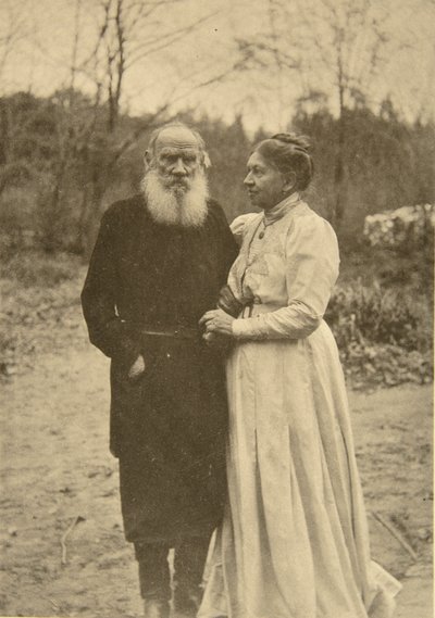 Den russiske forfatter Leo Tolstoy og hans kone, Sophia, Rusland, 23. september 1910. af Sophia Andreevna Tolstaya