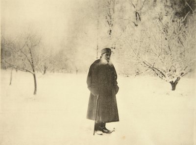 Den russiske forfatter Leo Tolstoy tager en vintertur, 1900-tallet af Sophia Andreevna Tolstaya