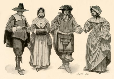 Beklædning i tiden 1620-1670, 1903, 1937. af Sophie B. Steel