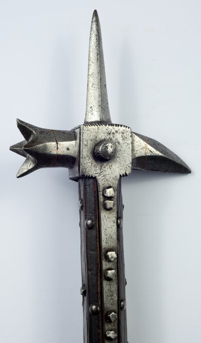 Warhammer for Foot Combat, c.1440 (jern og træ med kobberindlæg) af Southern European