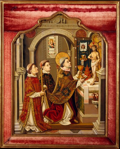 Sankt Gregors messe. af Spanish Painter