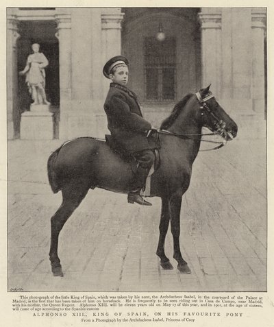 Alfonso XIII, konge af Spanien, på sin yndlingspony af Spanish Photographer