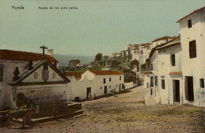 Fontænen med de otte udspring, Ronda, Spanien (foto i farver) af Spanish Photographer