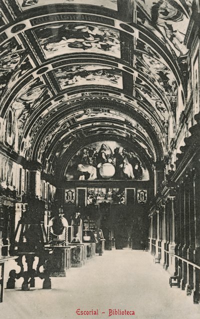 Biblioteket i El Escorial, Spanien (s/h-foto) af Spanish Photographer