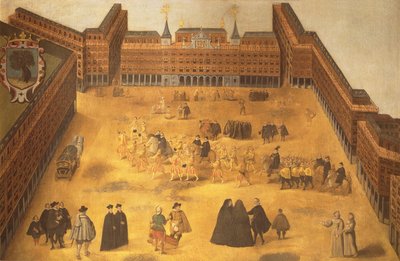 131-0635413 Udsigt over Plaza Mayor i Madrid af Spanish School