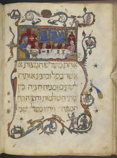 Tilføj MS 14761 f.20v The Passover Meal, Nordspanien, fra 