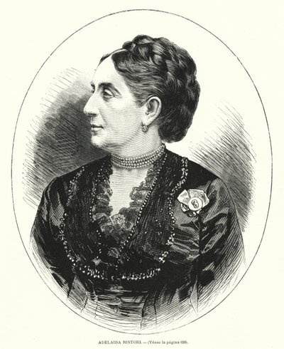 Adelaide Ristori, italiensk skuespillerinde (litho) af Spanish School