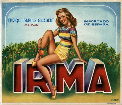 Annoncebillede "" Irma"" for appelsiner fra Valencia i Spanien af Spanish School