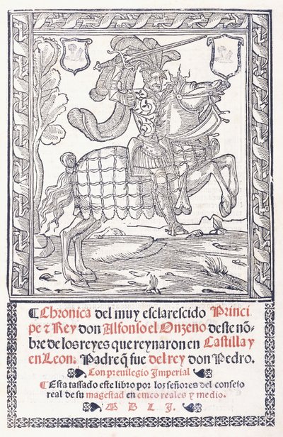 Alfonso XI, konge af Castilla y Leon, til hest, 1551 af Spanish School