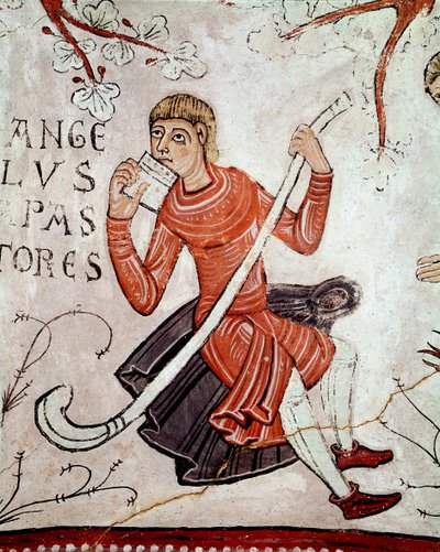 Bebudelse til hyrderne, detaljer (miniature af Spanish School