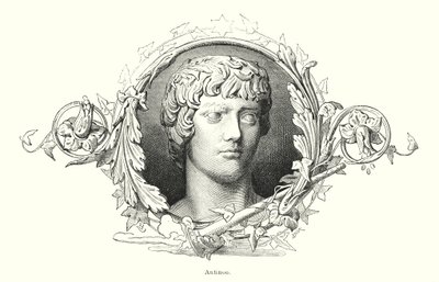 Antinøs, bitnjisk græsk ungdom og favorit hos den romerske kejser Hadrian (litho) af Spanish School