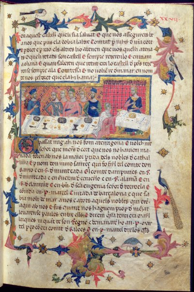 Banket givet af fader Martell for James I (1208-76) i Tarragona i 1228, hvor erobringen af de baleariske øer blev aftalt, fra 
