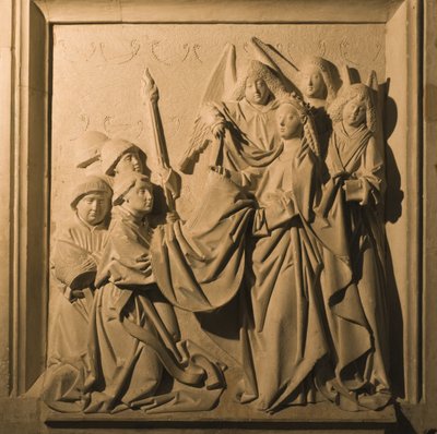 Bas-relief af Sankt Idelfonso, der modtager sin Chasuble, det indre af La Mezquita, Cordoba, 1507 af Spanish School
